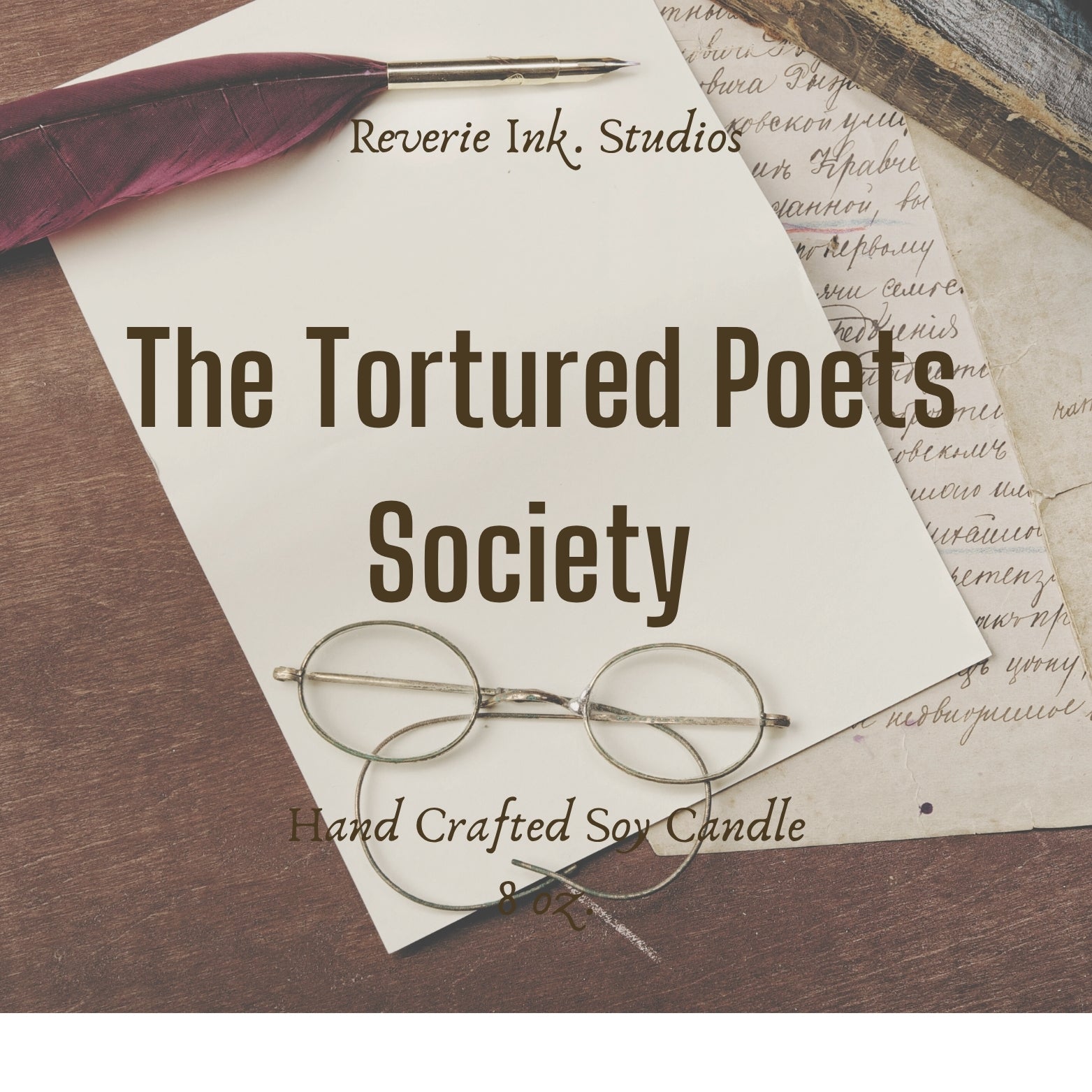 Inspired - Tortured Poets Society 8 oz. wooden wick coconut soy candle