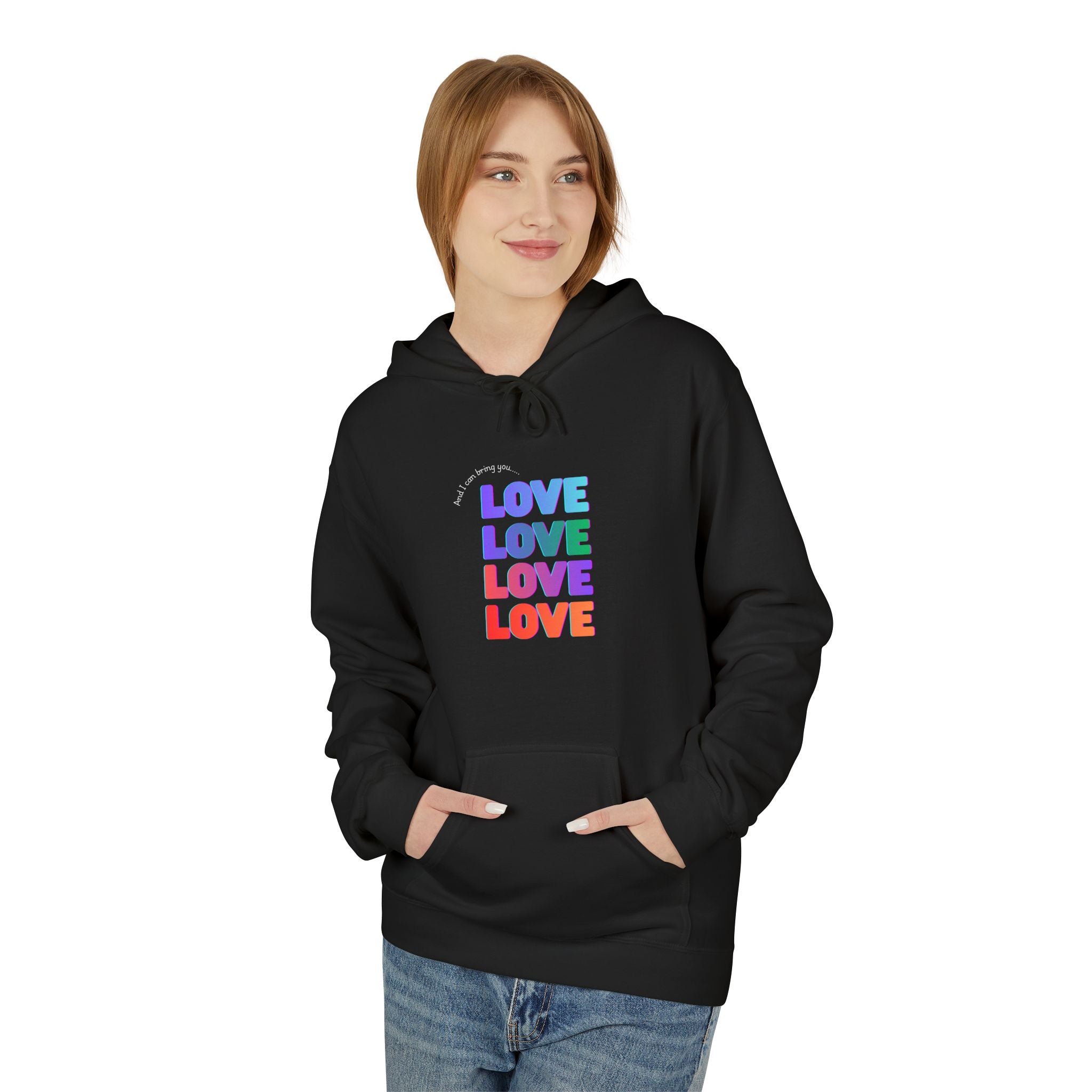 Inspired - Opalite Love Hoodie - Cozy Unisex Fleece Sweatshirt for Couples, Valentine's Day, Gift Ideas, LGBTQ+ Pride, Everyday Comfort