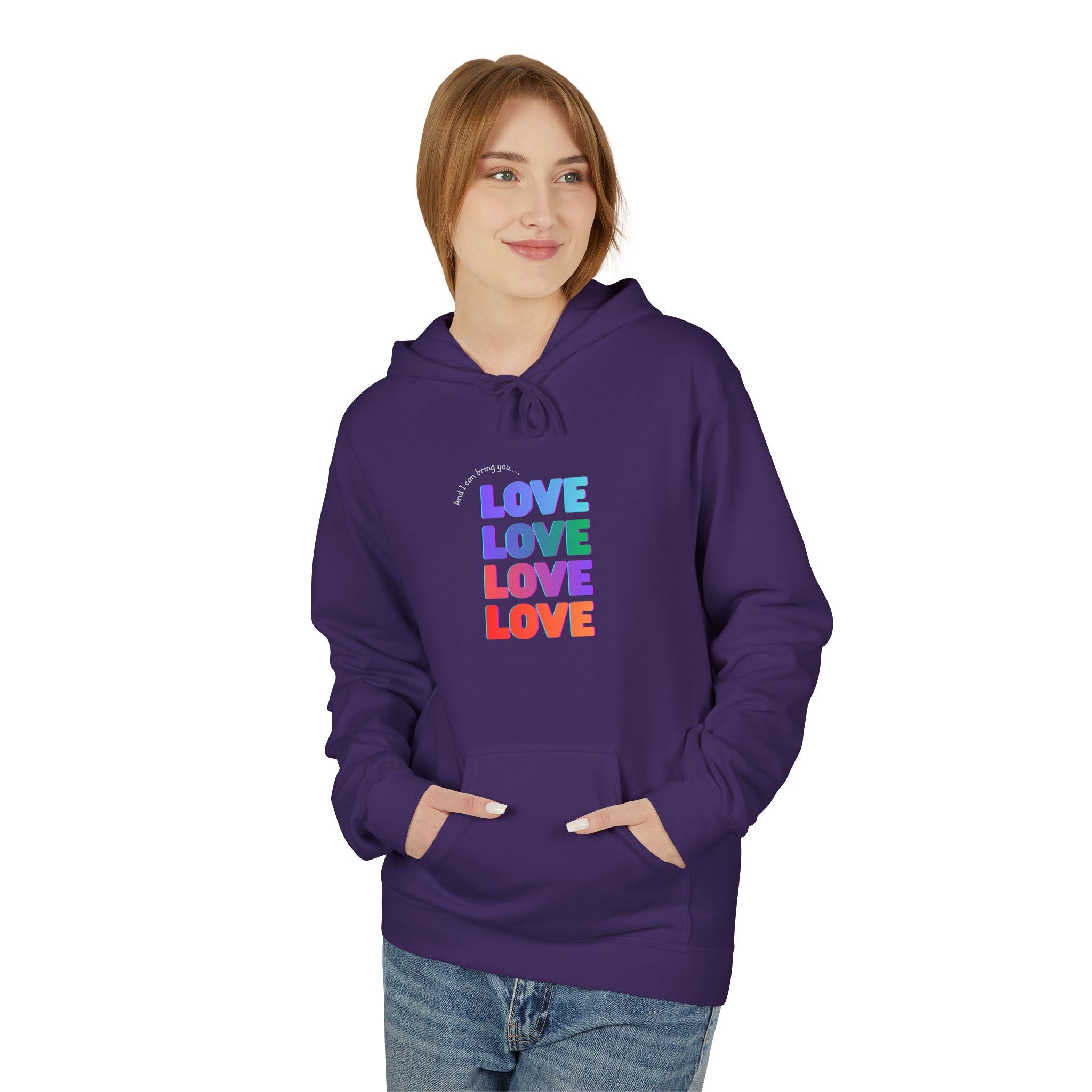 Inspired - Opalite Love Hoodie - Cozy Unisex Fleece Sweatshirt for Couples, Valentine's Day, Gift Ideas, LGBTQ+ Pride, Everyday Comfort
