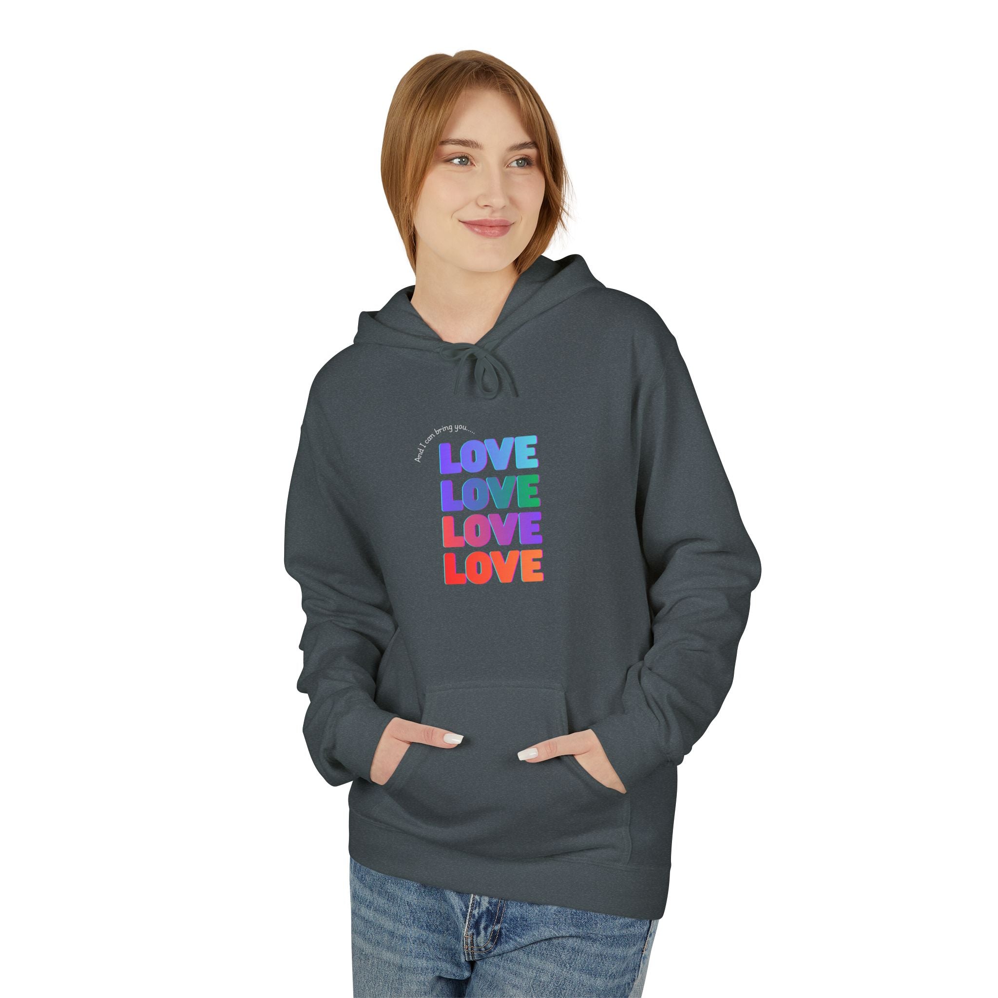 Inspired - Opalite Love Hoodie - Cozy Unisex Fleece Sweatshirt for Couples, Valentine's Day, Gift Ideas, LGBTQ+ Pride, Everyday Comfort