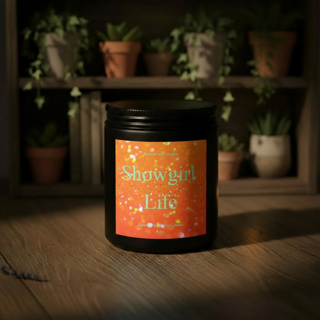 Inspired - Showgirl Life 8 oz. wooden wick coconut soy candle
