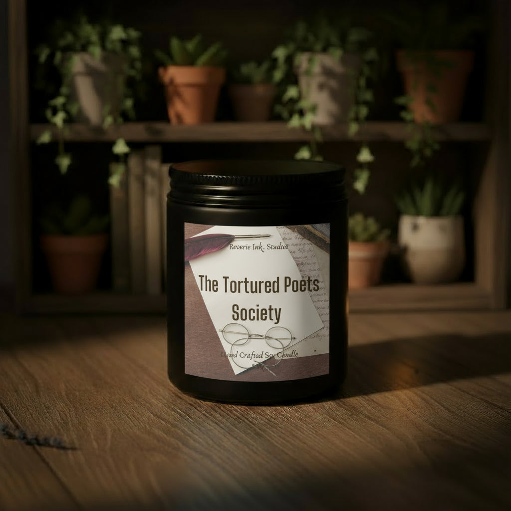 Inspired - Tortured Poets Society 8 oz. wooden wick coconut soy candle