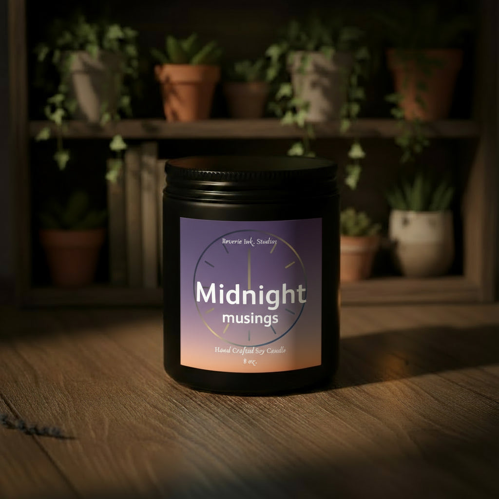 Inspired - Midnight Musings 8 oz. wooden wick coconut soy candle