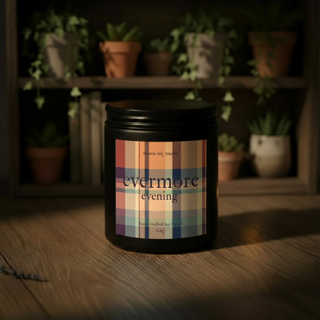 Inspired - Evermore Evening 8 oz. wooden wick coconut soy candle
