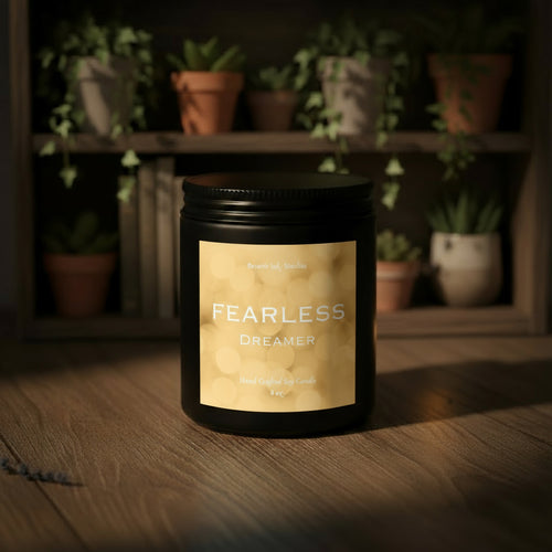 Inspired - Fearless Dreamer 8 oz. wooden wick coconut soy candle