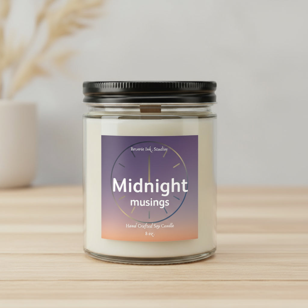 Inspired - Midnight Musings 8 oz. wooden wick coconut soy candle