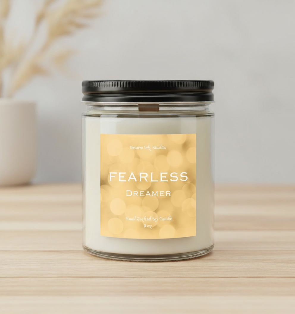Inspired - Fearless Dreamer 8 oz. wooden wick coconut soy candle