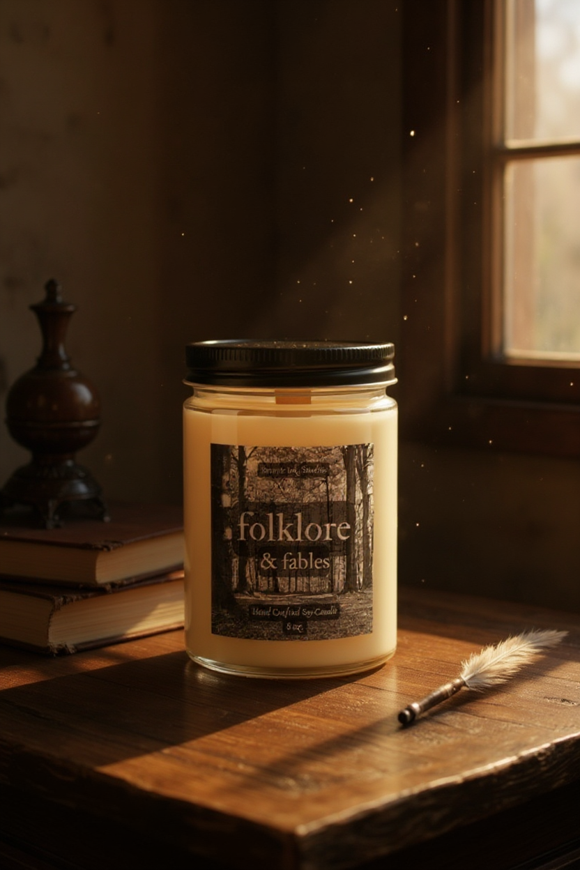 Inspired - Folklore & Fables 8 oz. wooden wick coconut soy candle