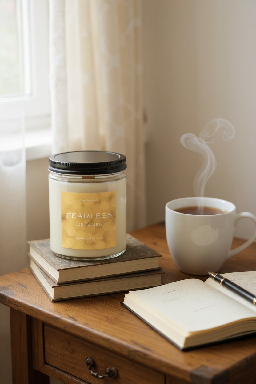 Inspired - Fearless Dreamer 8 oz. wooden wick coconut soy candle