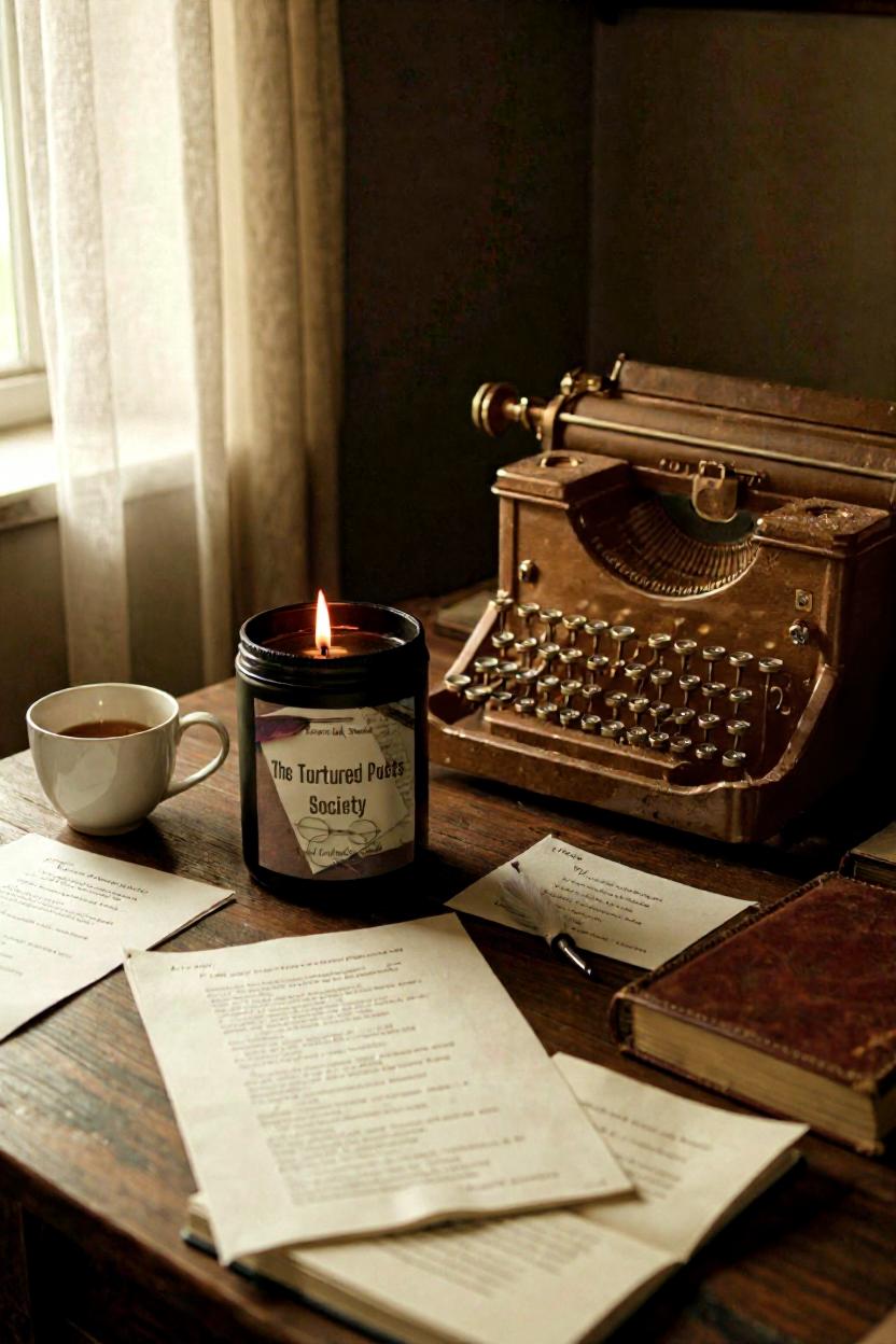 Inspired - Tortured Poets Society 8 oz. wooden wick coconut soy candle