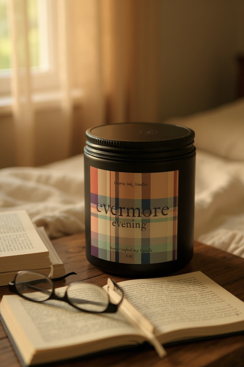 Inspired - Evermore Evening 8 oz. wooden wick coconut soy candle